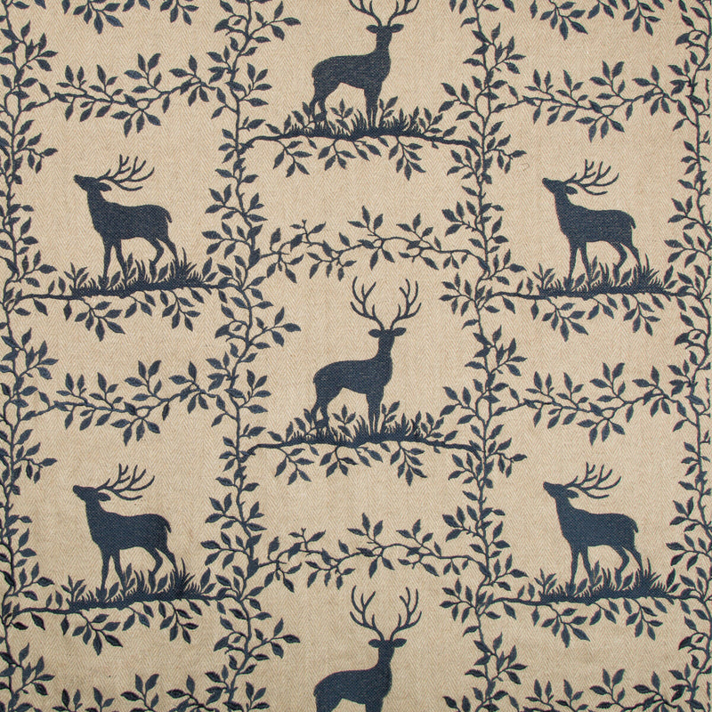 LEE JOFA - CARIBOU EMB- NAVY - Fabric by the Yard NAVY