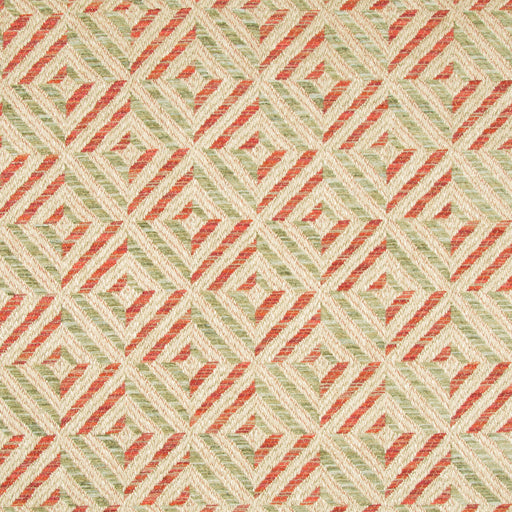 LEE JOFA - VERBIER DIAMOND- JADE/RED - Fabric by the Yard JADE/RED