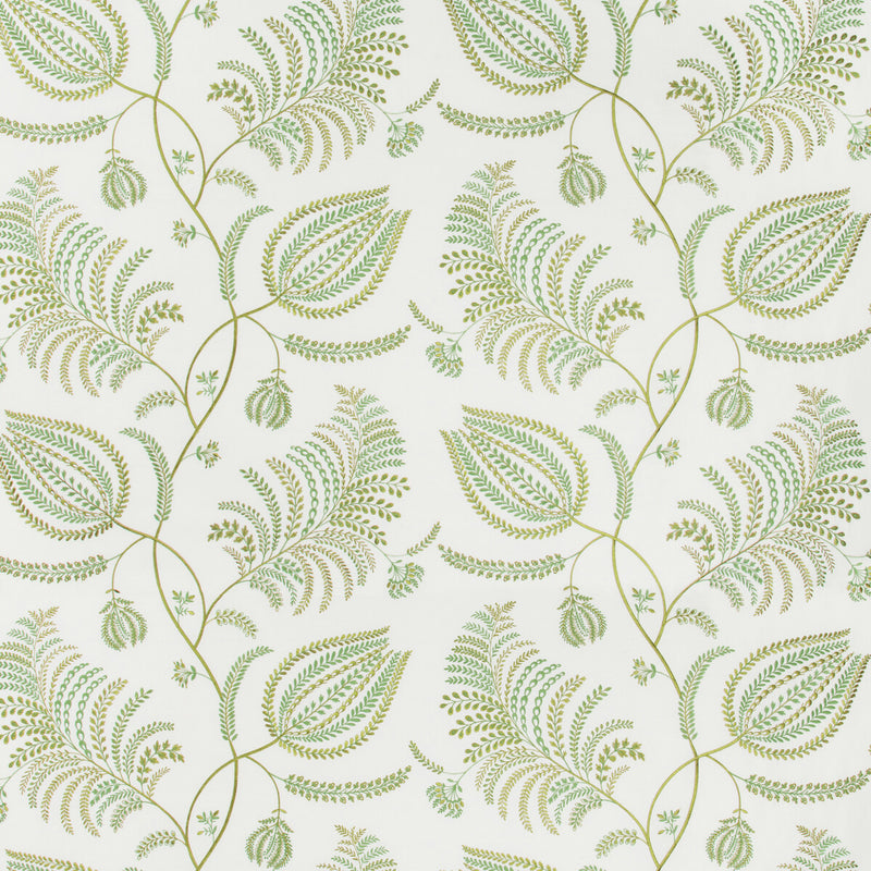 LEE JOFA - PALMERO EMB- IVORY/LEAF - Fabric by the Yard IVORY/LEAF