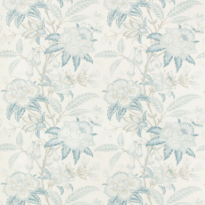 LEE JOFA - DAVENPORT PRINT- FROST BLUE - Fabric by the Yard FROST BLUE