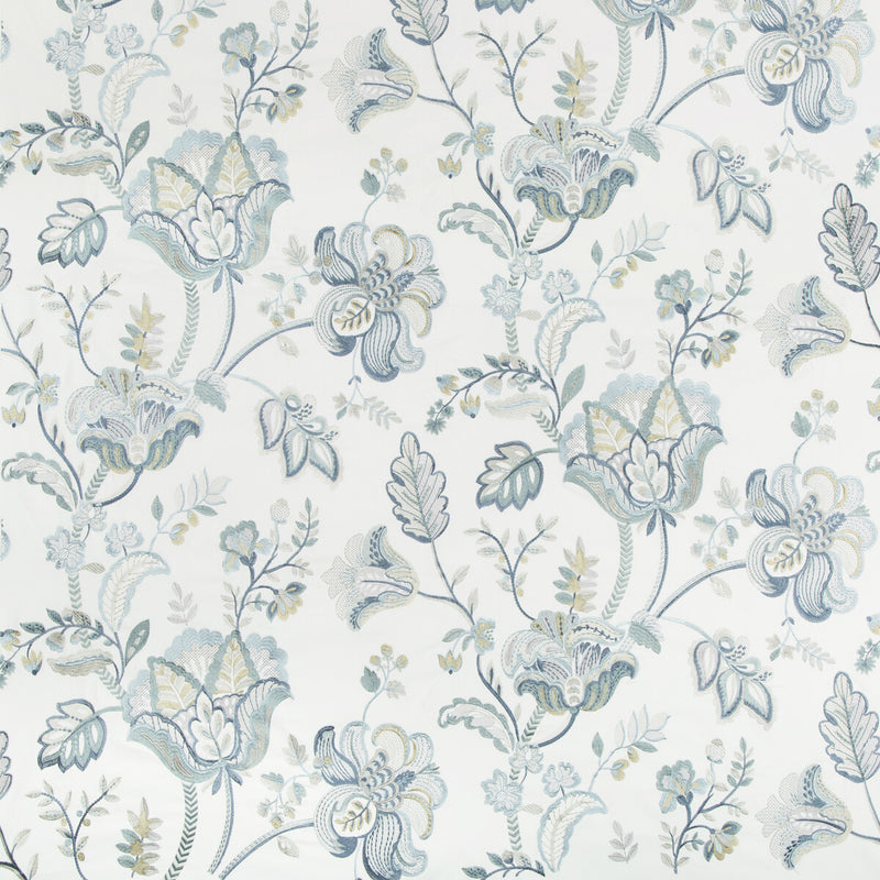LEE JOFA - BRADFORD EMB- JUNIPER/LAGOON - Fabric by the Yard JUNIPER/LAGOON