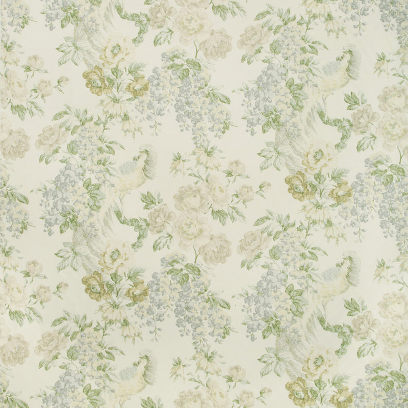 LEE JOFA - MONTECITO FLORAL- SKY/GREEN - Fabric by the Yard SKY/GREEN