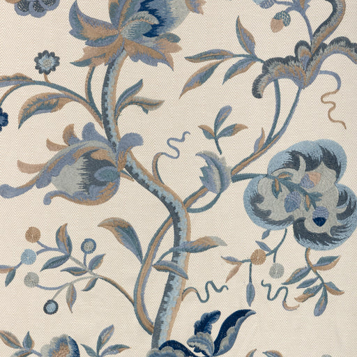 LEE JOFA - DORTON EMBROIDERY- INDIGO - Fabric by the Yard INDIGO