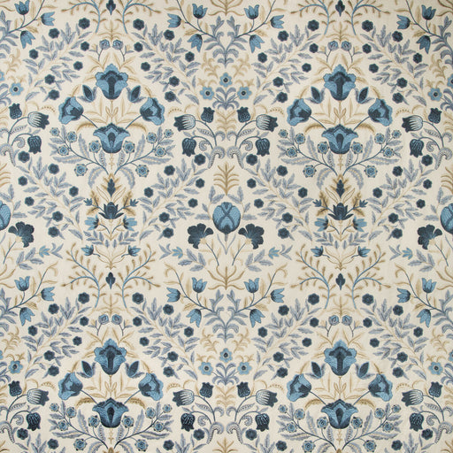 LEE JOFA - LUXFORD EMBROIDERY- INDIGO - Fabric by the Yard INDIGO