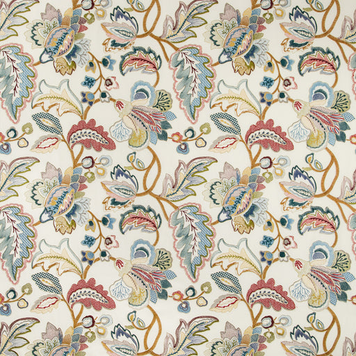 LEE JOFA - ORFORD EMBROIDERY- RED/BLUE - Fabric by the Yard RED/BLUE