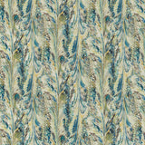 LEE JOFA - TAPLOW PRINT- PEACOCK/GOLD - Fabric by the Yard