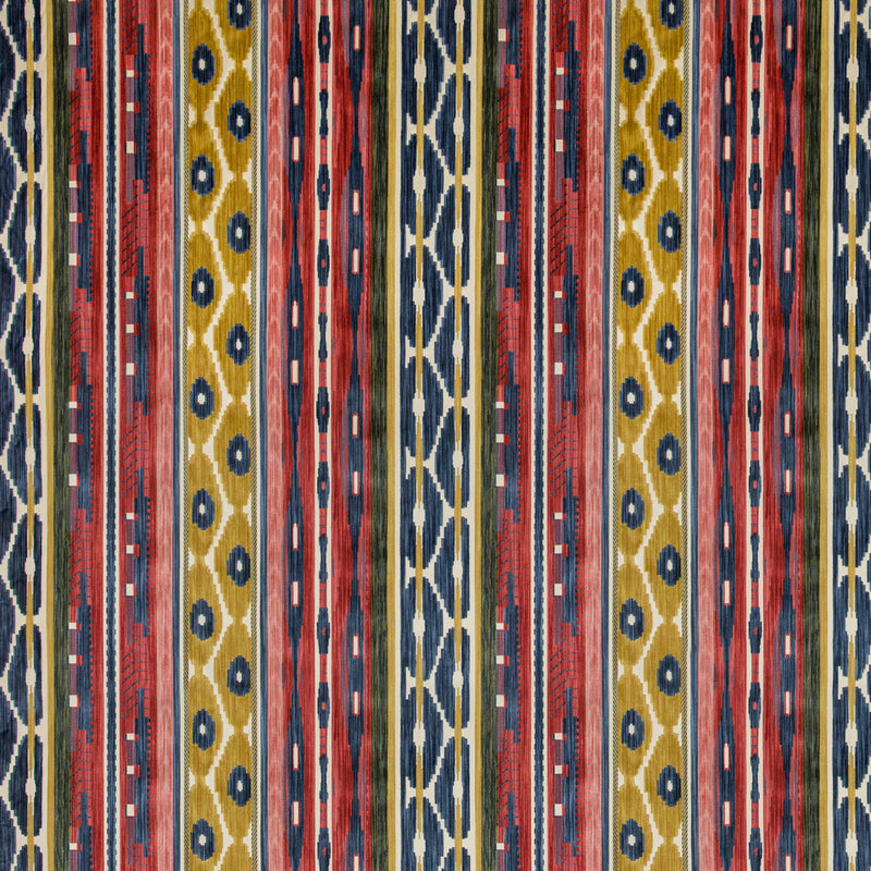 LEE JOFA - DESNING VELVET- RED/BLUE - Fabric by the Yard RED/BLUE
