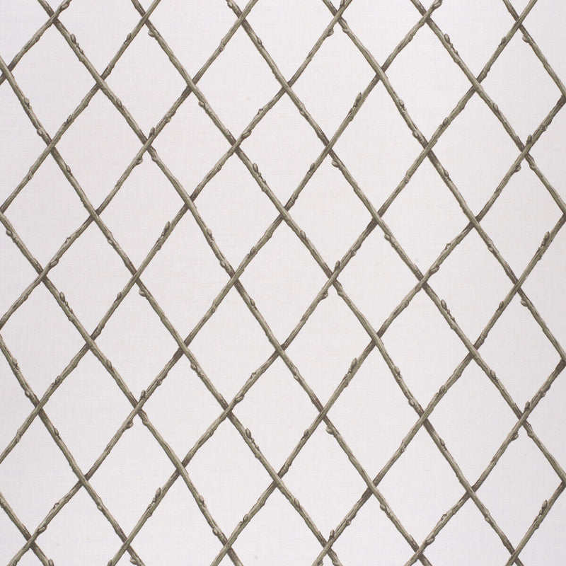 LEE JOFA - BARE TWIG TRELLIS- GREEN - Fabric by the Yard GREEN
