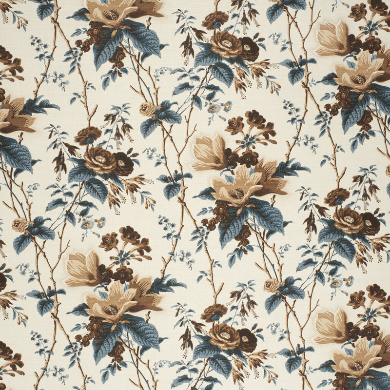 LEE JOFA - DE LA TOUR- BLU/BROW/WHI - Fabric by the Yard BLU/BROW/WHI