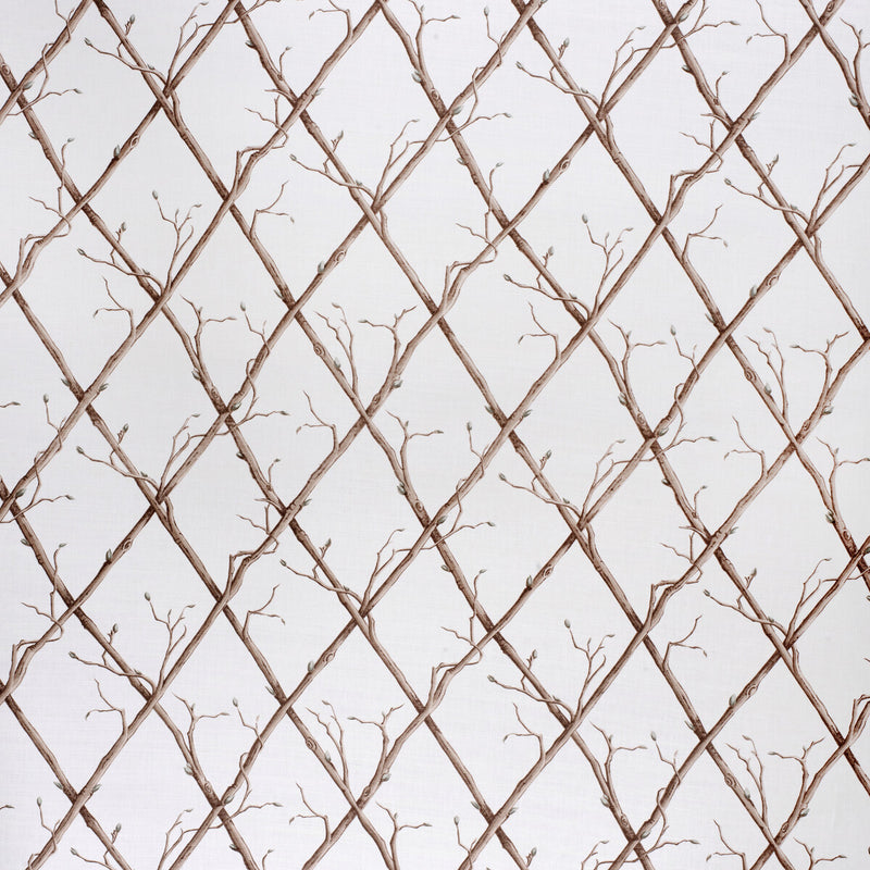 LEE JOFA - TWIG TRELLIS- BROWN/WHITE - Fabric by the Yard BROWN/WHITE
