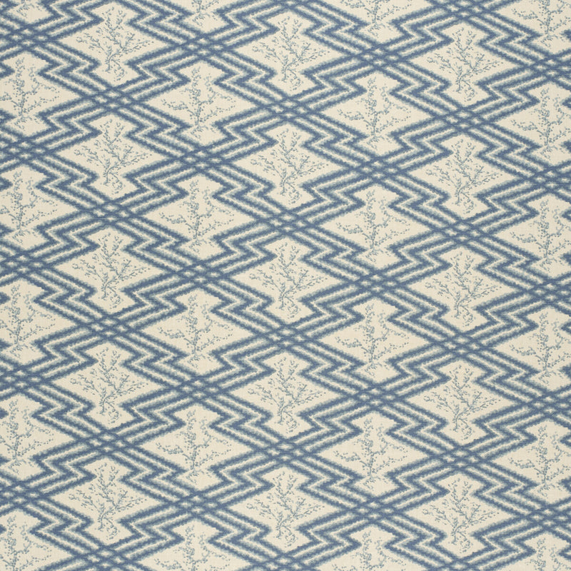 LEE JOFA - VIA KRUPP- BLUE/ECRU - Fabric by the Yard BLUE/ECRU