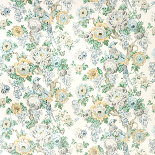 LEE JOFA - AVONDALE PRINT- SLATE/AQUA - Fabric by the Yard SLATE/AQUA