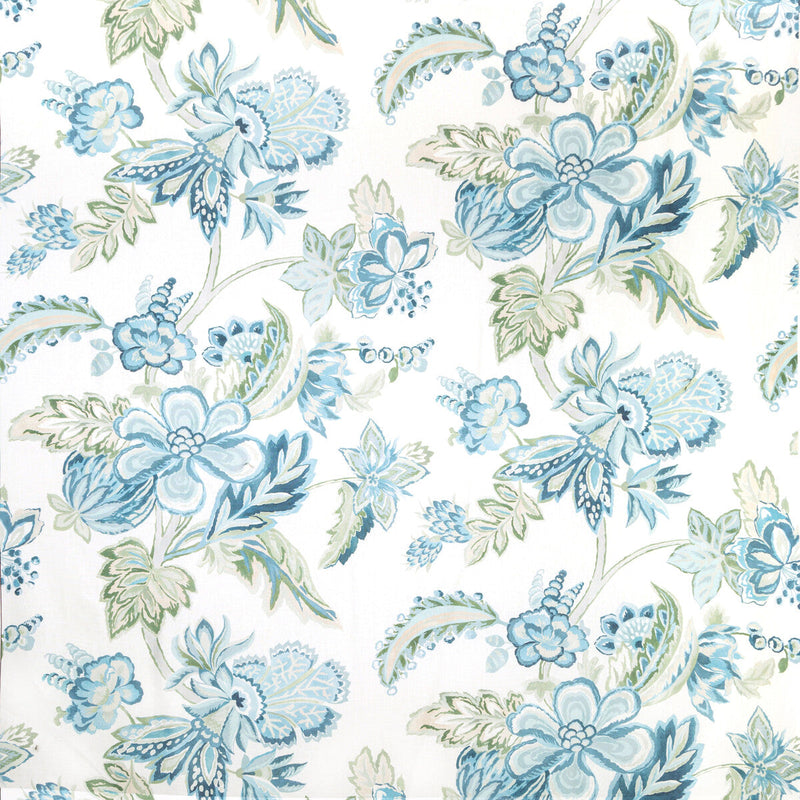 LEE JOFA - AUGUSTINE PRINT- AQUA - Fabric by the Yard AQUA