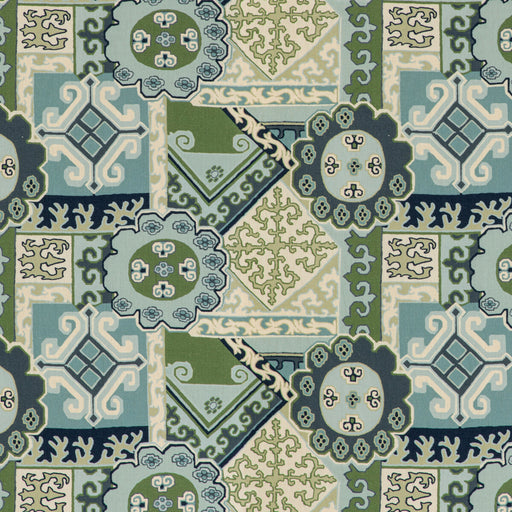 LEE JOFA - BATANGAS PRINT- AQUA/LEAF - Fabric by the Yard AQUA/LEAF