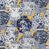 LEE JOFA - PANDAN PRINT- MAIZE/BLUE - Fabric by the Yard