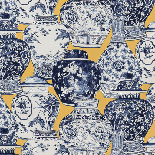 LEE JOFA - PANDAN PRINT- MAIZE/BLUE - Fabric by the Yard MAIZE/BLUE