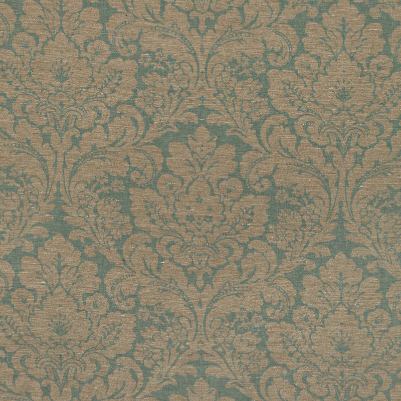 LEE JOFA - ACANTHUS DAMASK- BLUE - Fabric by the Yard BLUE