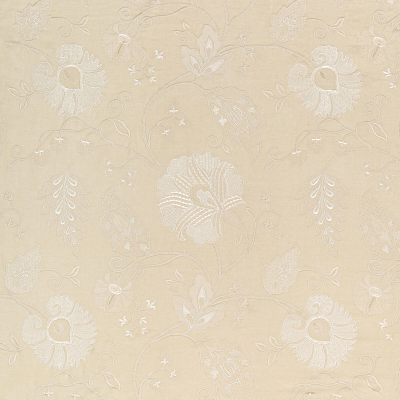 LEE JOFA - SHIRAZ EMB- STONE/IVORY - Fabric by the Yard STONE/IVORY