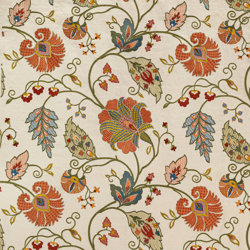 LEE JOFA - SHIRAZ EMB- SPICE/OLIVE - Fabric by the Yard SPICE/OLIVE