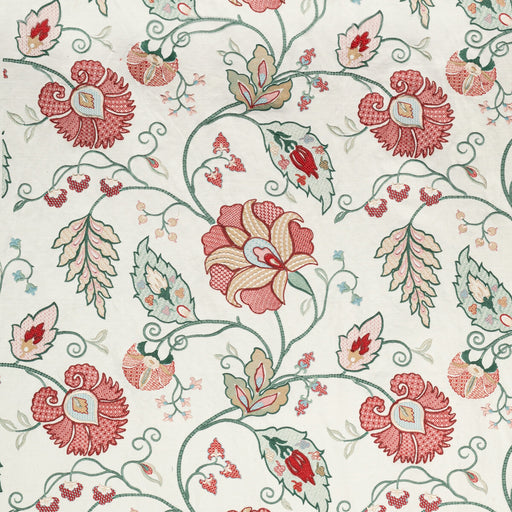 LEE JOFA - SHIRAZ EMB- ROSE/JADE - Fabric by the Yard ROSE/JADE