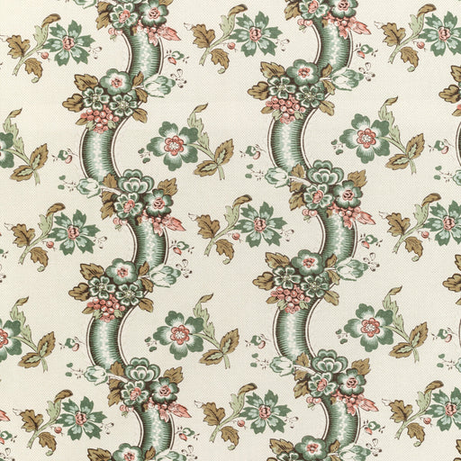 LEE JOFA - BENDAY PRINT- GREEN/ROSE - Fabric by the Yard GREEN/ROSE
