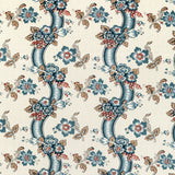 LEE JOFA - BENDAY PRINT- DENIM/BERRY - Fabric by the Yard