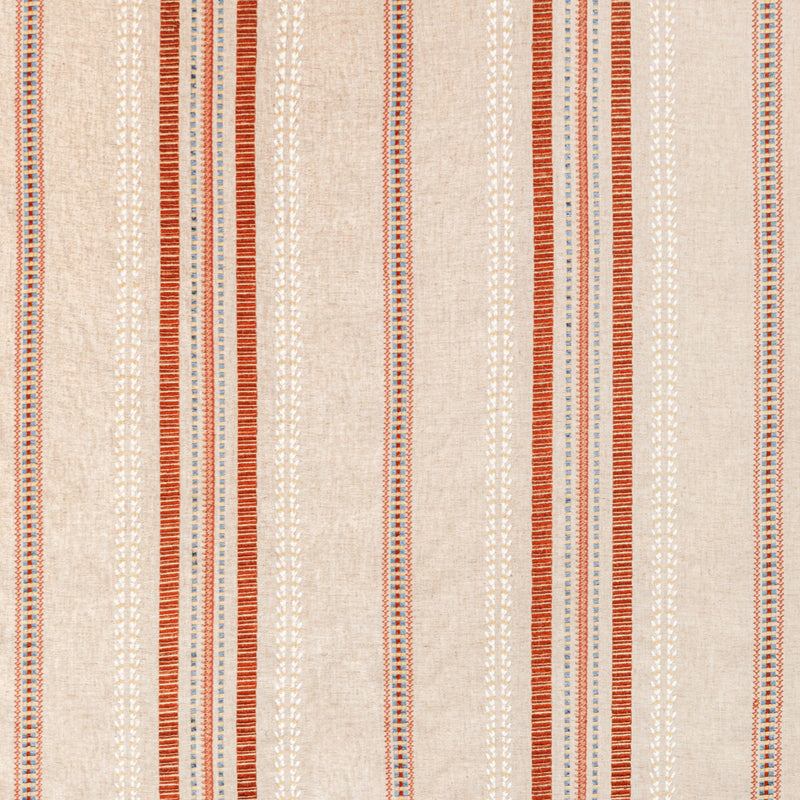 LEE JOFA - NAUTIQUE EMB- RUST/BLUE - Fabric by the Yard RUST/BLUE