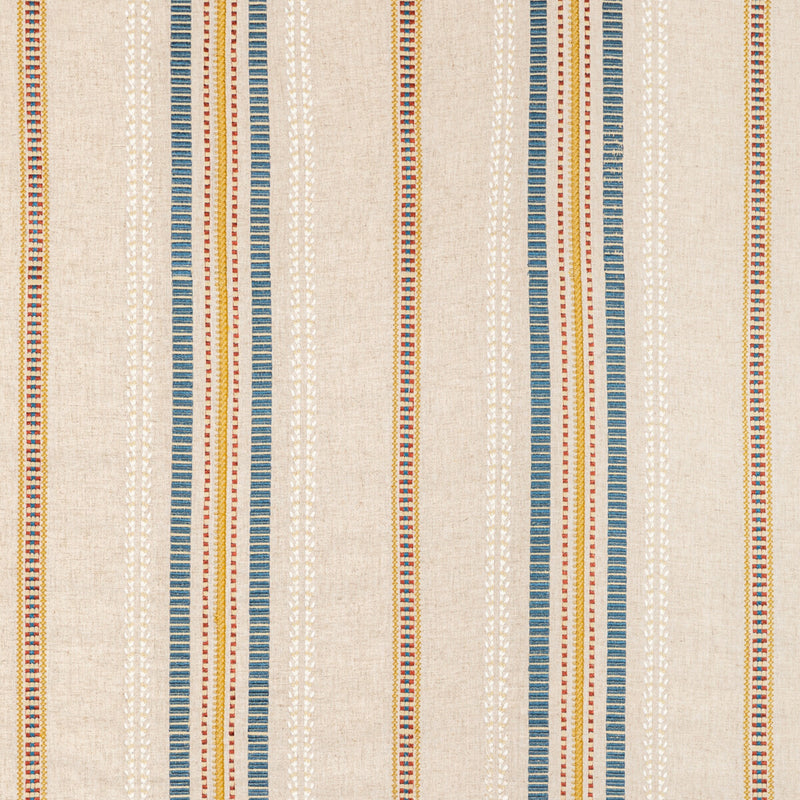 LEE JOFA - NAUTIQUE EMB- DENIM/GOLD - Fabric by the Yard DENIM/GOLD