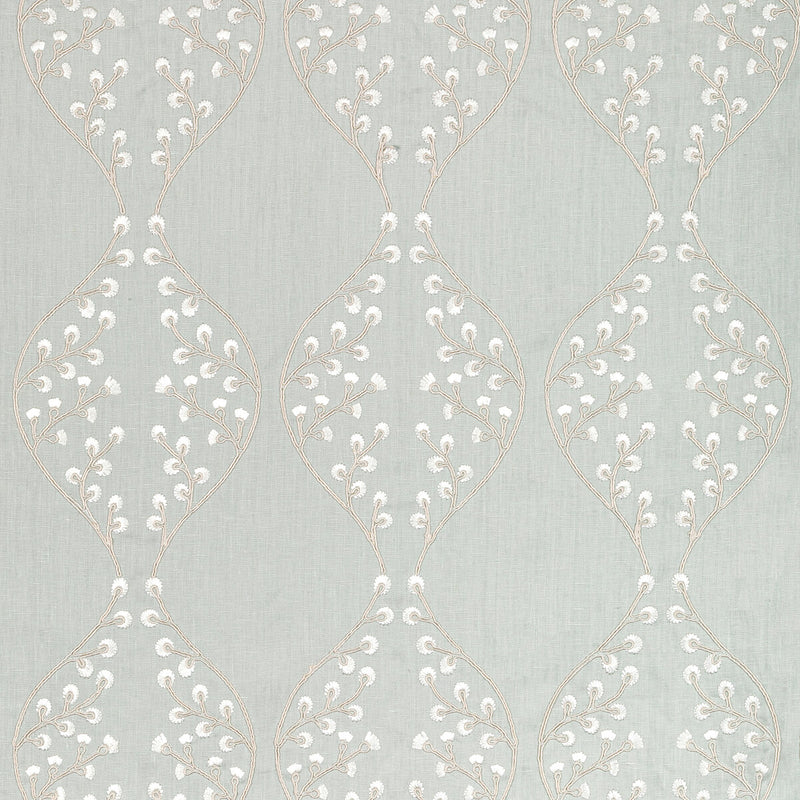 LEE JOFA - LILLIE EMBROIDERY- AQUA - Fabric by the Yard AQUA
