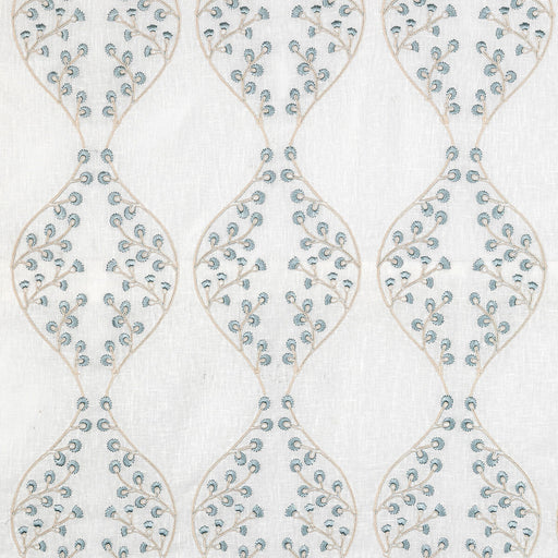 LEE JOFA - LILLIE SHEER- IVORY/BLUE - Fabric by the Yard IVORY/BLUE