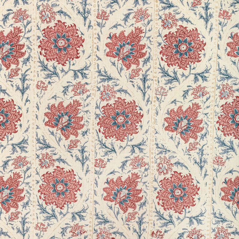LEE JOFA - CALICO VINE- BLUE RED - Fabric by the Yard BLUE RED
