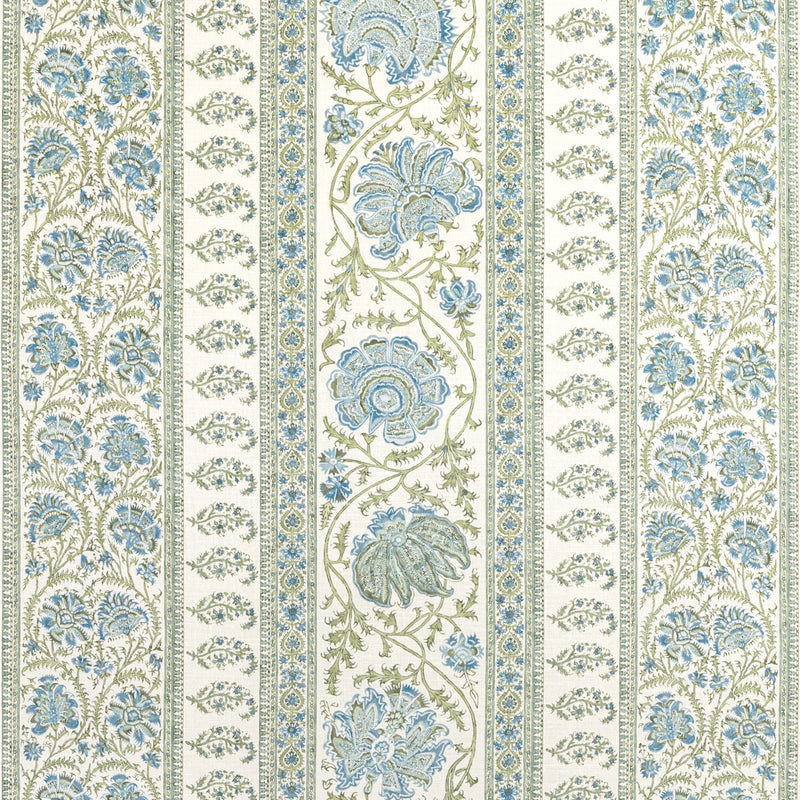 LEE JOFA - INDIENNES STRIPE- SEA - Fabric by the Yard SEA