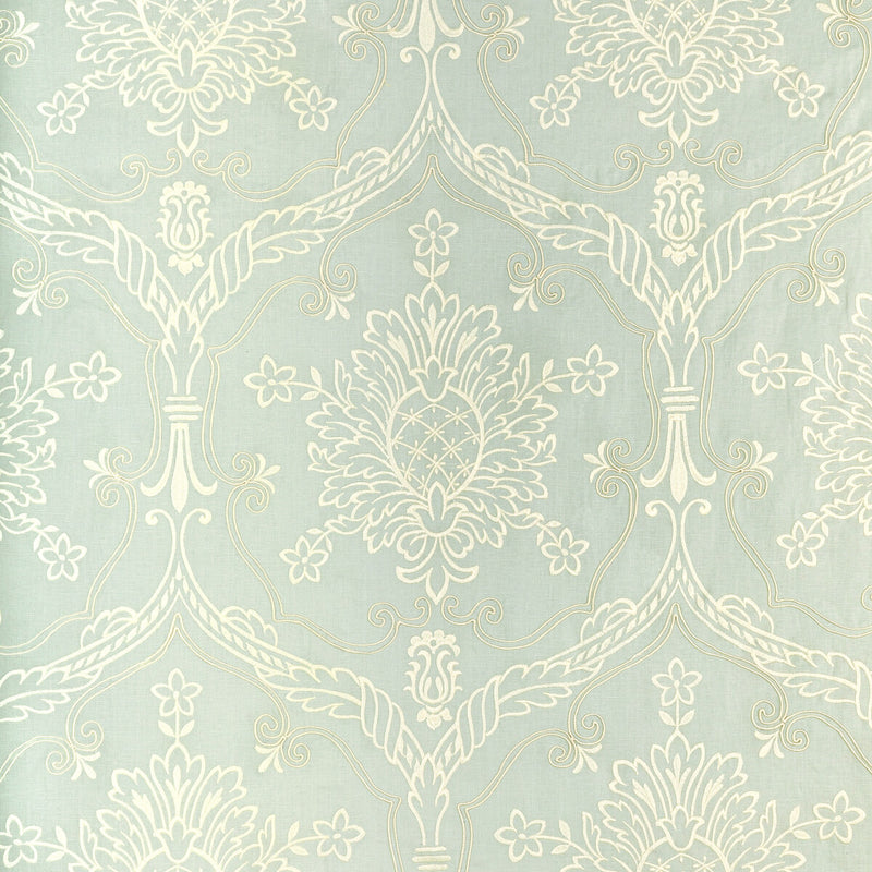 LEE JOFA - HAYES EMBROIDERY- AQUA - Fabric by the Yard AQUA