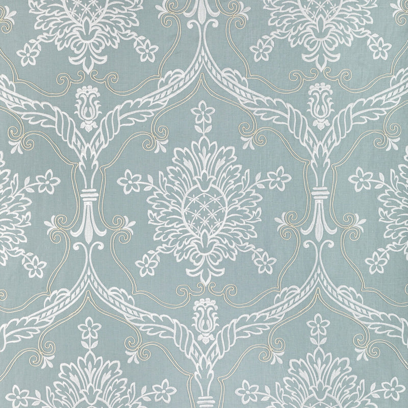 LEE JOFA - HAYES EMBROIDERY- BLUE - Fabric by the Yard BLUE