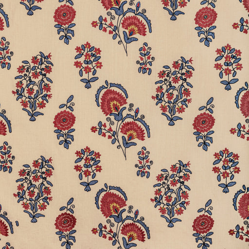 LEE JOFA - MEAD EMBROIDERY- RED/BLUE - Fabric by the Yard RED/BLUE