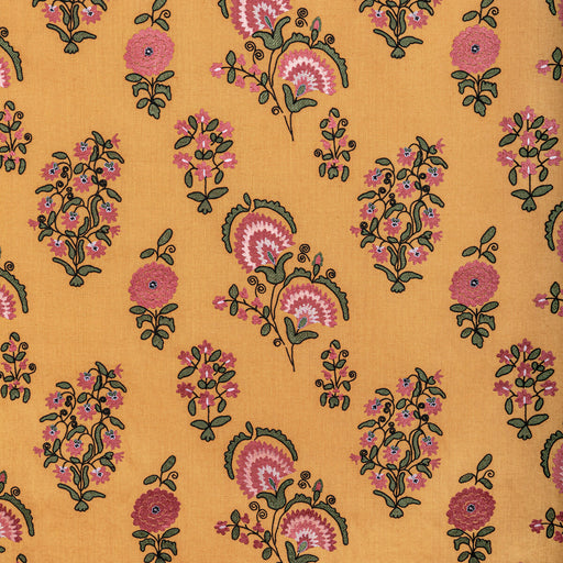 LEE JOFA - MEAD EMBROIDERY- SAFFRON/PETAL - Fabric by the Yard SAFFRON/PETAL