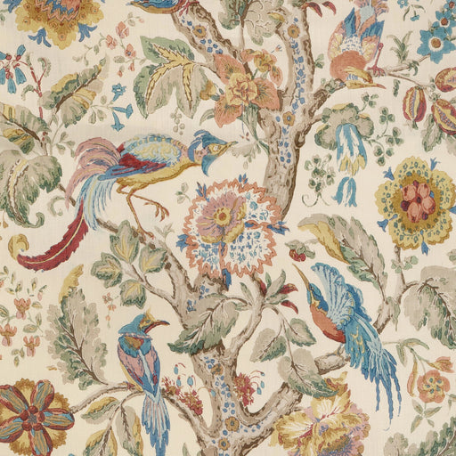 LEE JOFA - TREE OF LIFE- DENIM/BERRY - Fabric by the Yard DENIM/BERRY
