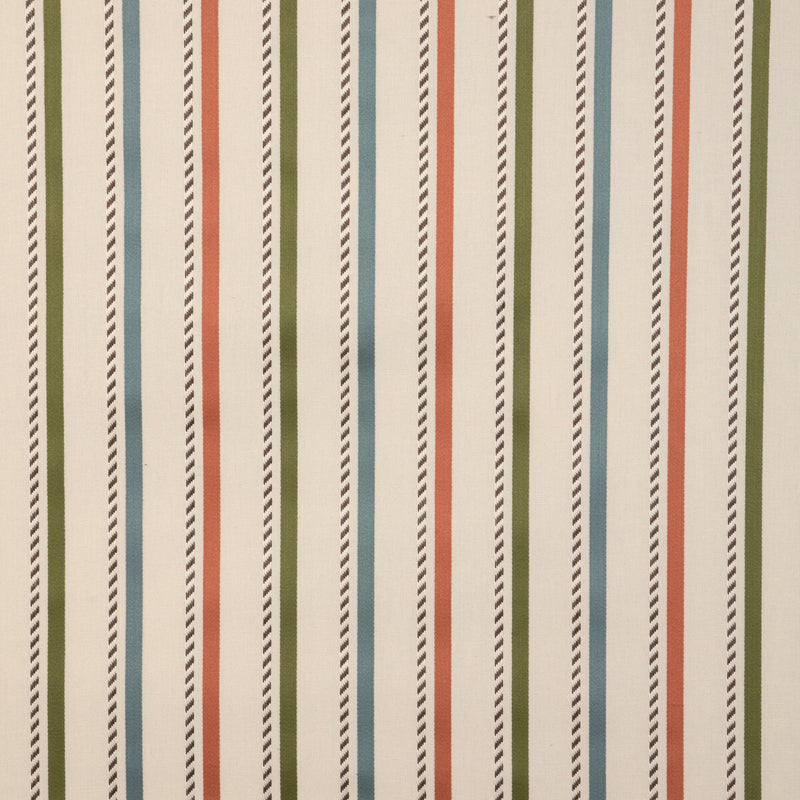 LEE JOFA - BUXTON STRIPE- LEAF/CLAY - Fabric by the Yard LEAF/CLAY