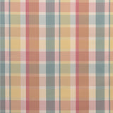LEE JOFA - FISHER PLAID- MELON/AQUA - Fabric by the Yard