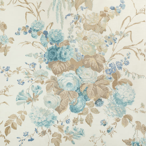 LEE JOFA - FLORAL BOUQUET- AQUA/DUNE - Fabric by the Yard AQUA/DUNE