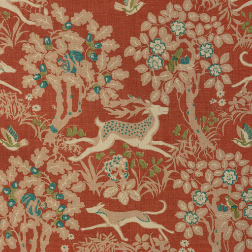 LEE JOFA - MILLE FLEUR PRINT- BRICK - Fabric by the Yard BRICK