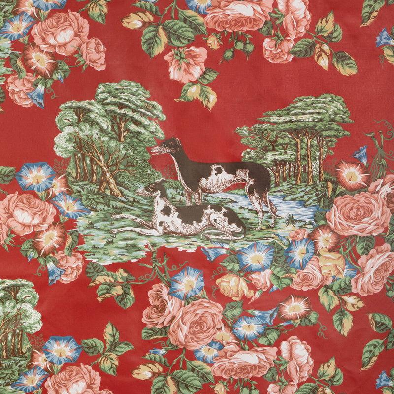 LEE JOFA - WHIPPETS COTTON- RED - Fabric by the Yard RED