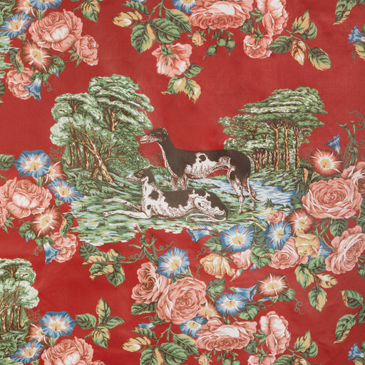LEE JOFA - WHIPPETS COTTON- RED - Fabric by the Yard RED