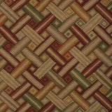 LEE JOFA - STRAPWORK PRINT- BRICK/GOLD - Fabric by the Yard