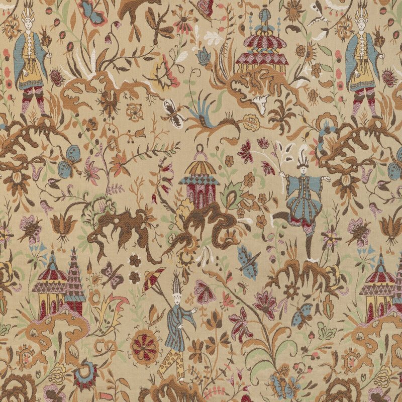 LEE JOFA - CHINESE BROCADE- SAND - Fabric by the Yard SAND