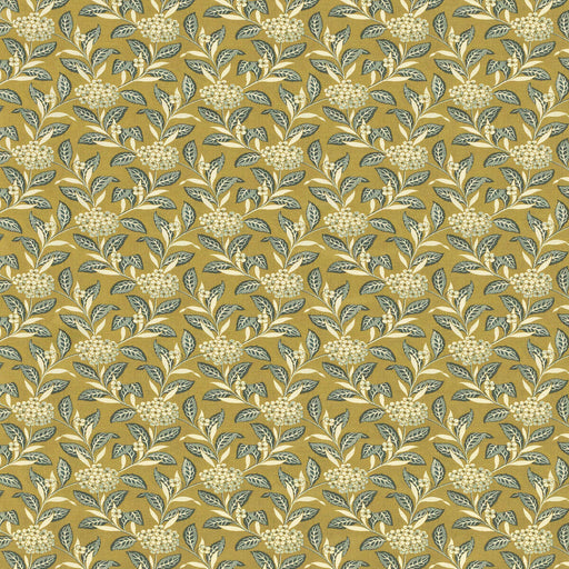 LEE JOFA - ORTENSIA- TEAL ON OLIVE - Fabric by the Yard TEAL ON OLIVE