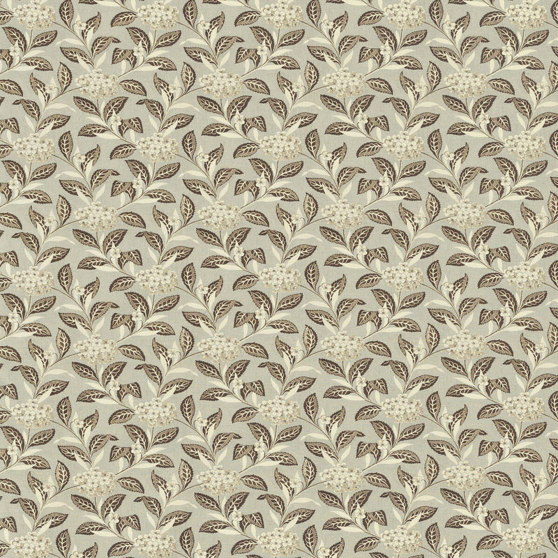 LEE JOFA - ORTENSIA- BROWN ON CELADON - Fabric by the Yard BROWN ON CELADON