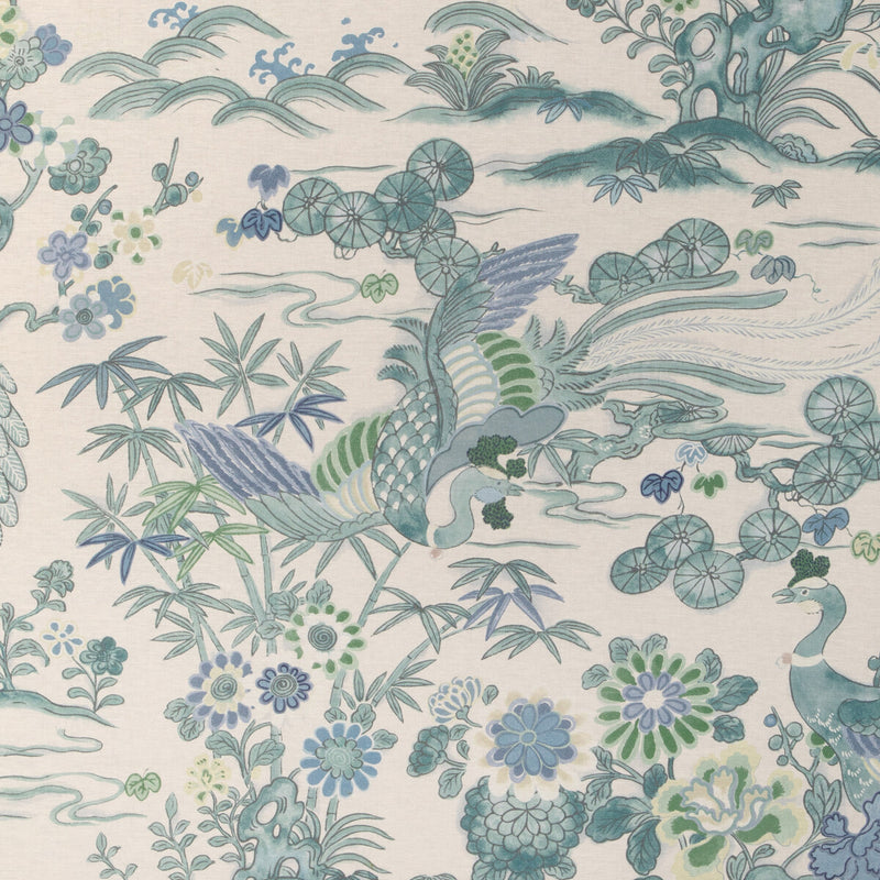 LEE JOFA - SAKURA PRINT- TEAL - Fabric by the Yard TEAL