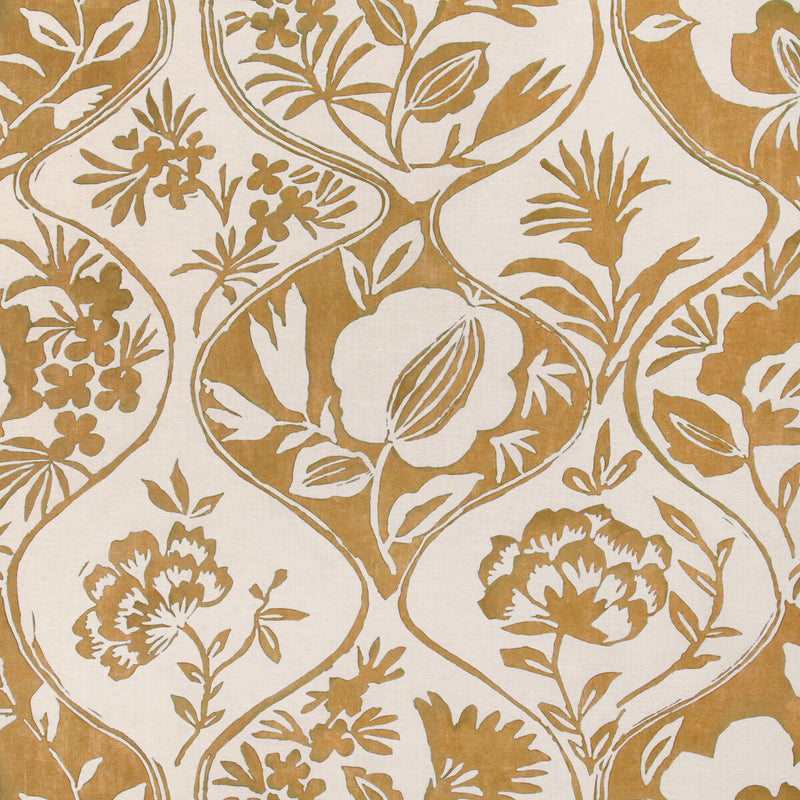 LEE JOFA - CALATHEA PRINT- GOLD - Fabric by the Yard GOLD