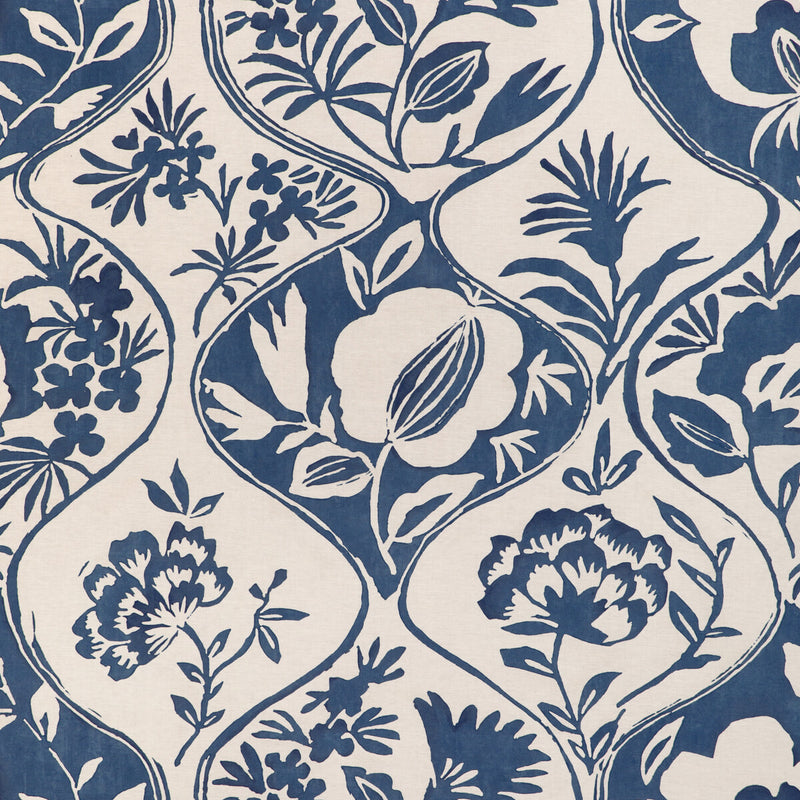LEE JOFA - CALATHEA PRINT- INDIGO - Fabric by the Yard INDIGO